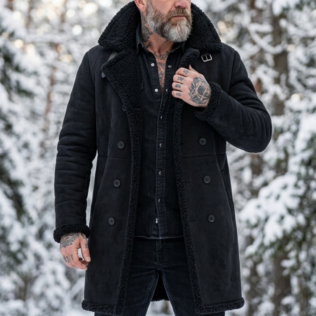 Men's Faux Suede Fur Lined Win - Outdoor Hunting Coat 评论和价格