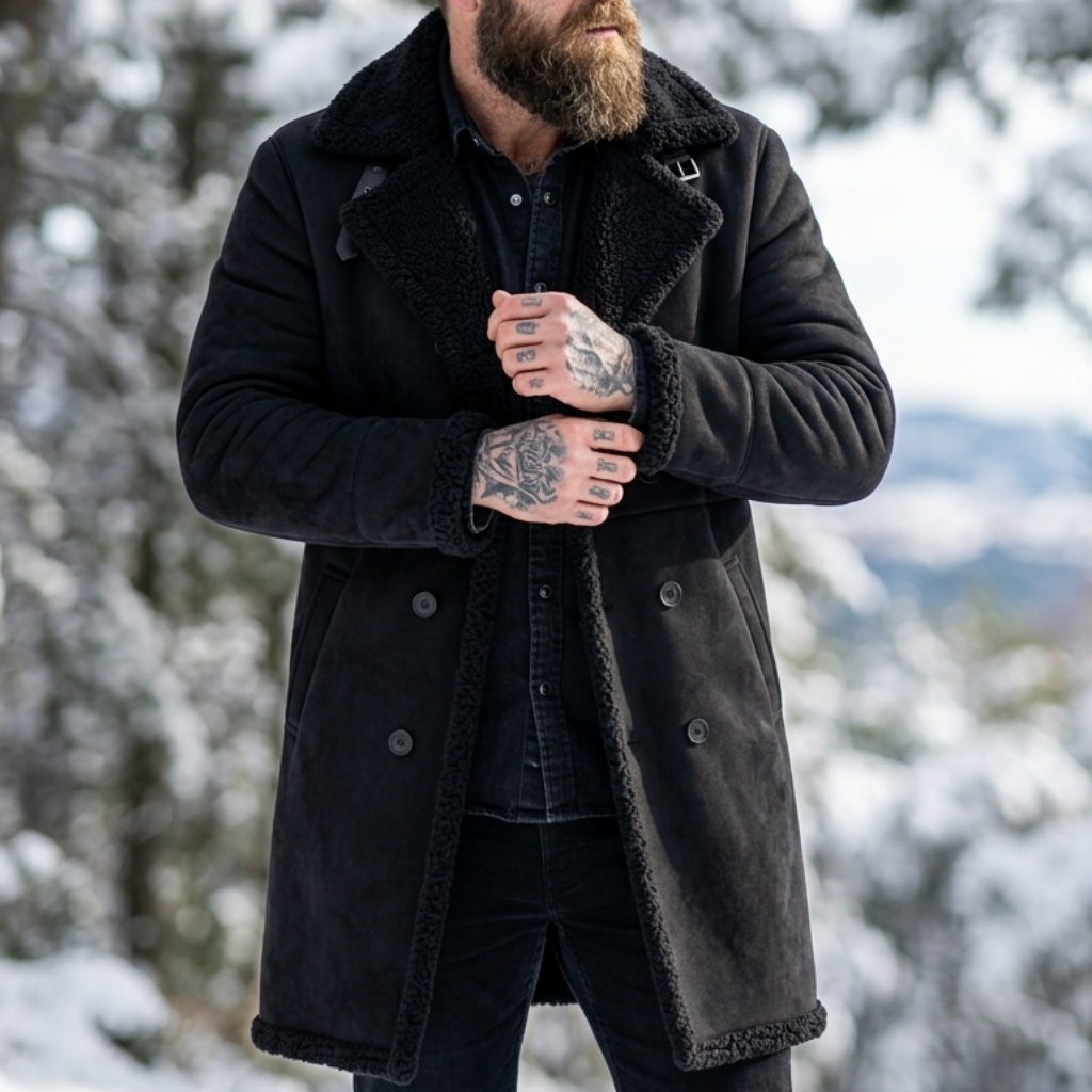 Men's Faux Suede Fur Lined Win - Outdoor Hunting Coat 评论和价格