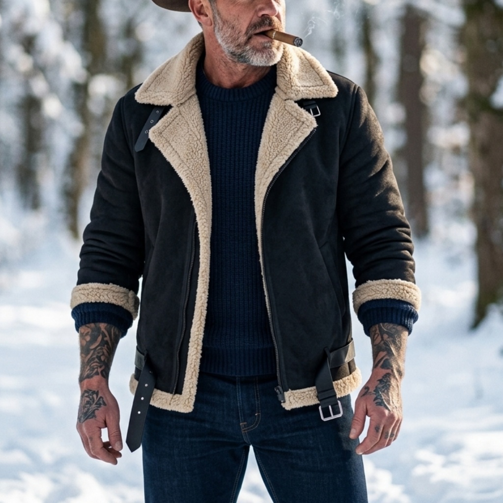 Men Winter Faux Suede Jacket F - Outdoor Hunting Coat 评论和价格