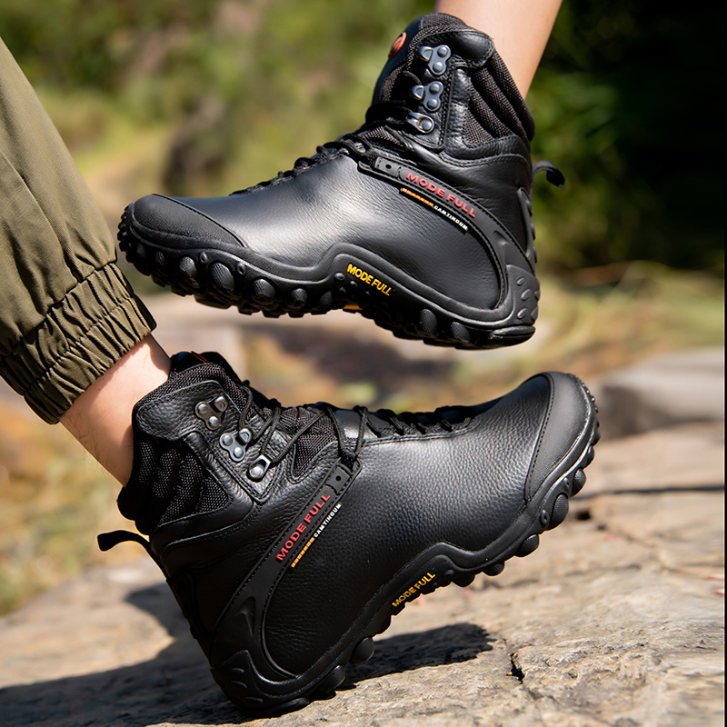 Cow Leather Men Winter Hiking  - Outdoor Hunting Fabric 评论和价格